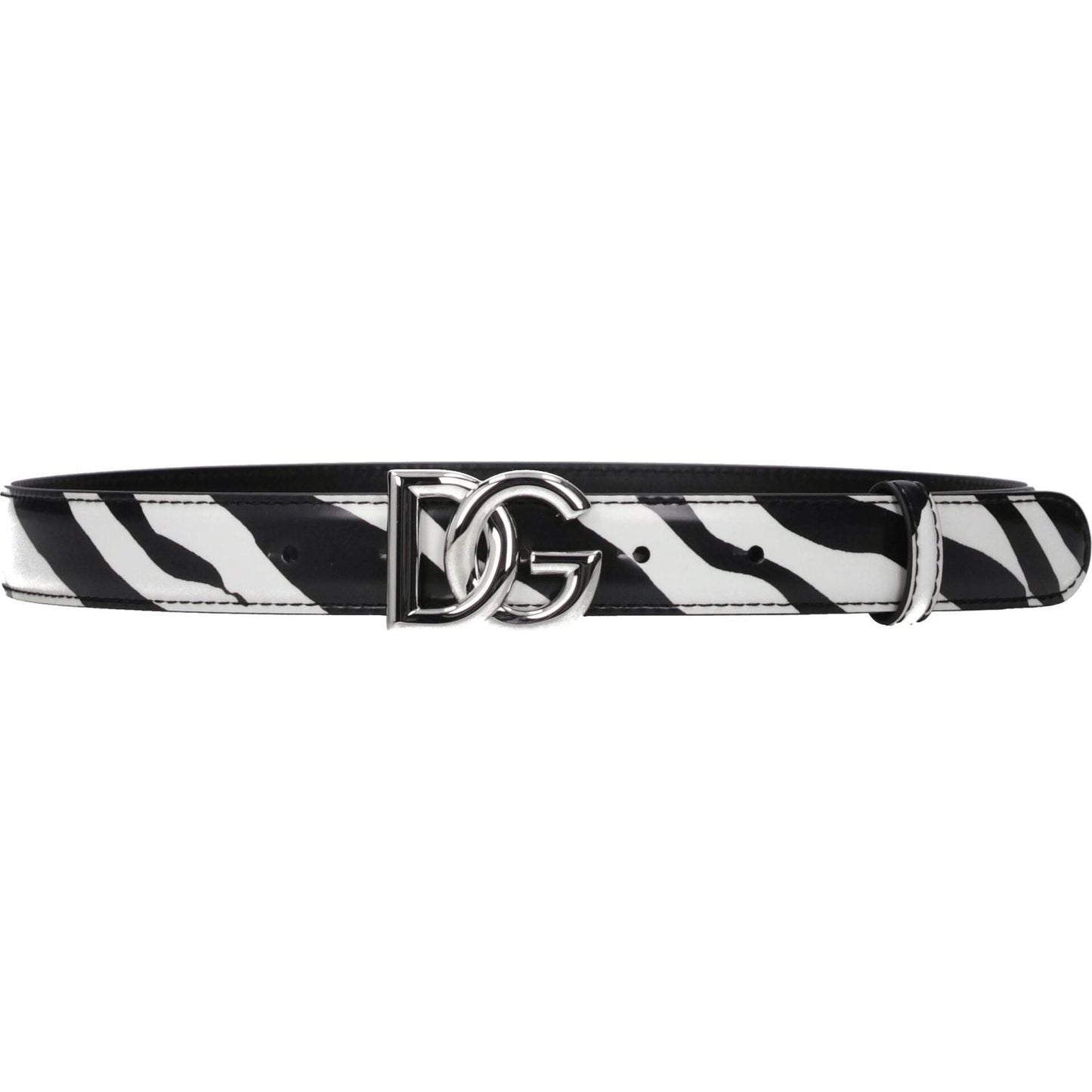 Dolce & Gabbana Black Leather Belts DO-8547215376649-80 CM / 32 INCHES