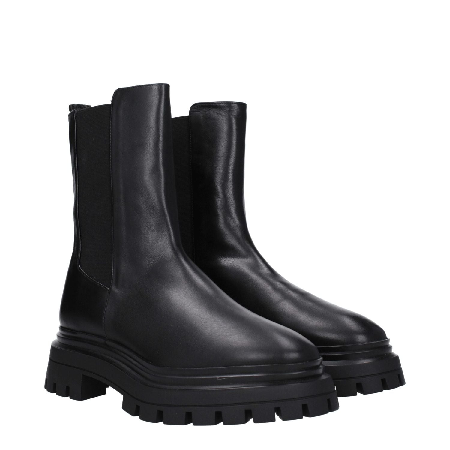 Stuart Weitzman Black Leather Ankle Boots