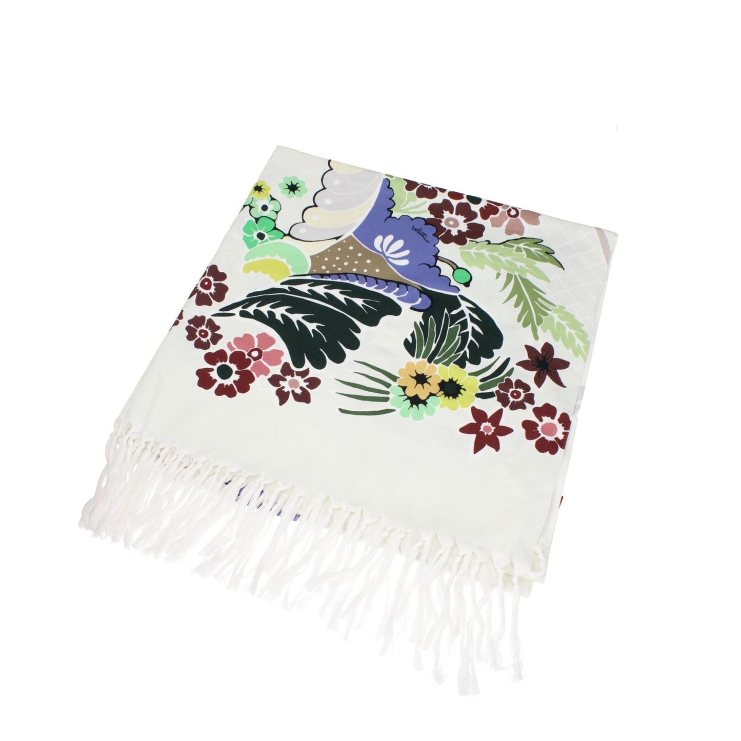 Valentino Garavani Multicolor Cotton Beach Towel with floral design, crafted from 100% cotton, measures 95x200 cm.