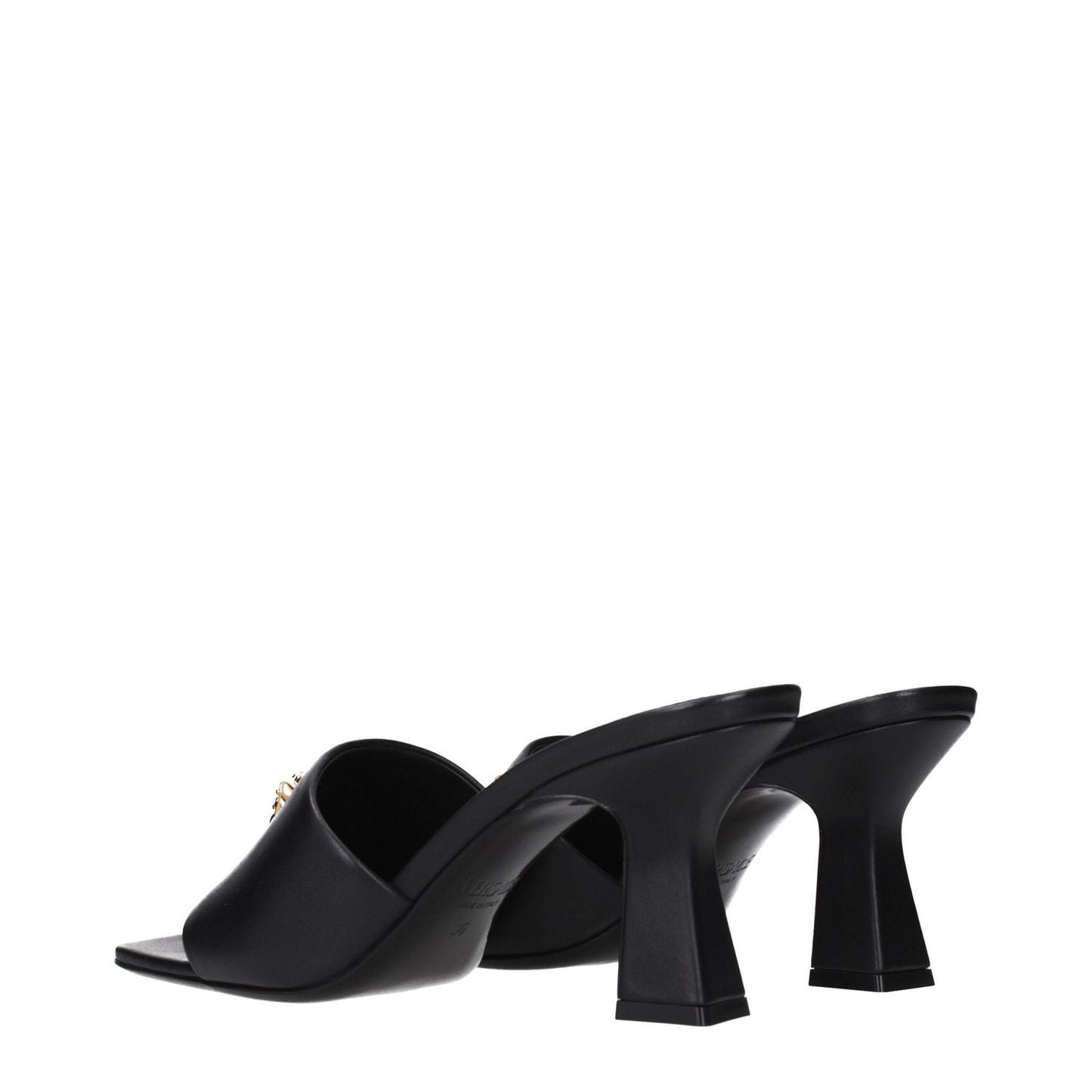 Versace Black Leather Stiletto Heels Sandals VE-15233995931913-EU37/US7
