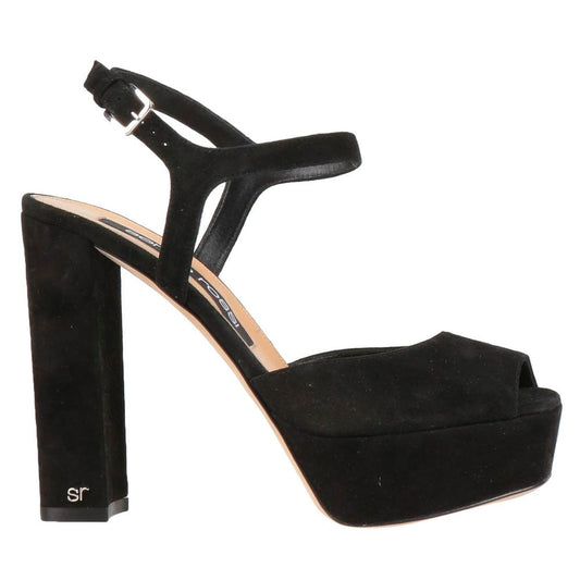 Sergio Rossi Black Velvet Sandal SE-15438-EU41/US11