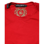 Dolce & Gabbana Red Plain Short Sleeves Crew Neck Top T-shirt TSH90725-40