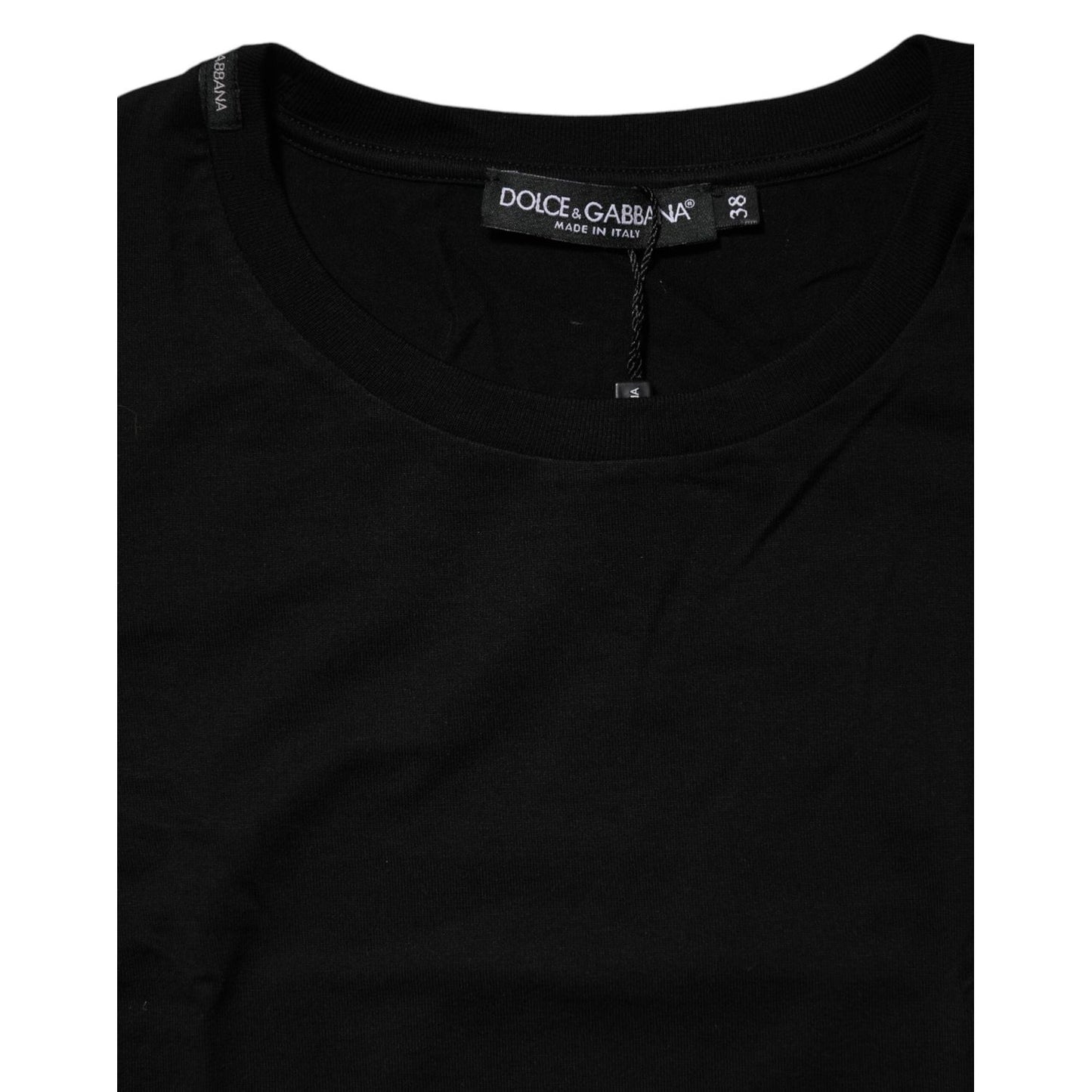 Dolce & Gabbana Black Short Sleeves Crew Neck Top T-shirt TSH90740-38