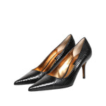 Dolce & Gabbana Black Exotic Leather Stiletto Pumps Shoes LA12896-36.5