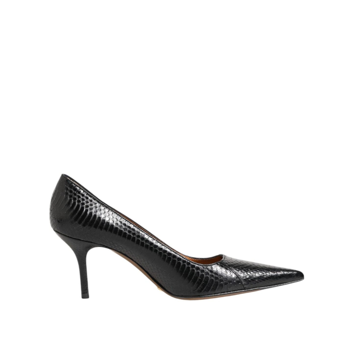 Dolce & Gabbana Black Exotic Leather Stiletto Pumps Shoes LA12896-36.5