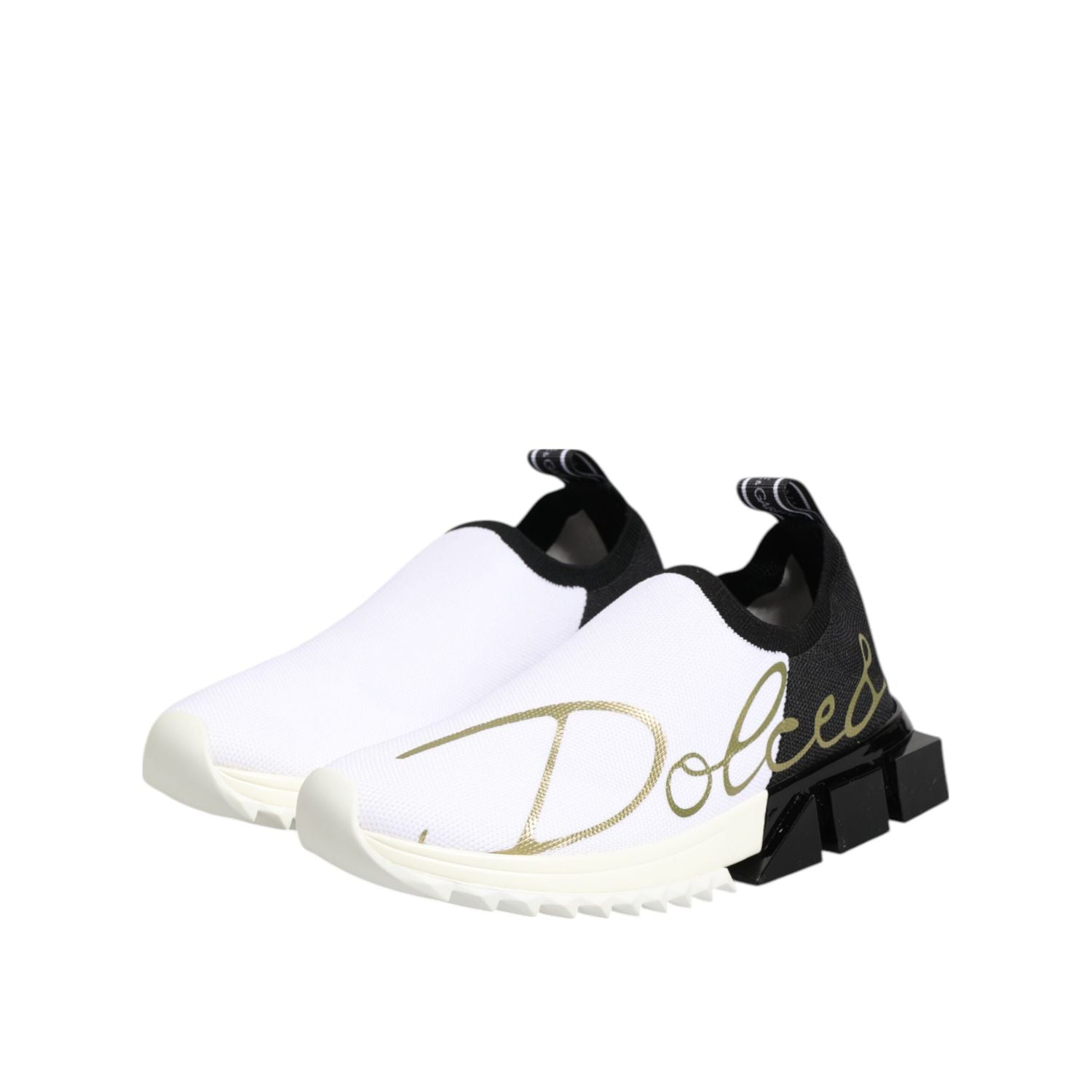 Dolce & Gabbana White Black Low Top Sorrento Sneakers Shoes