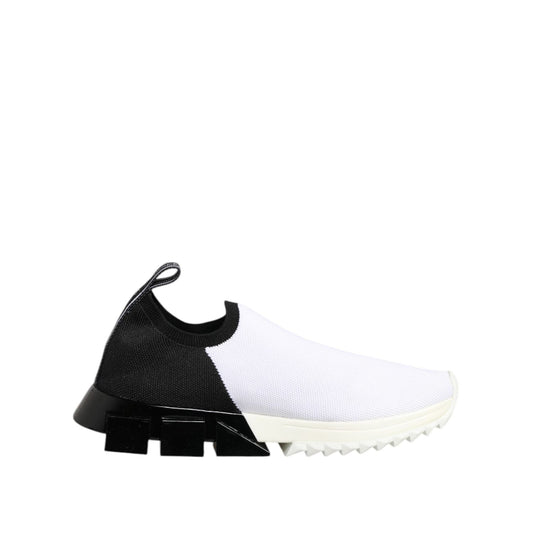 Dolce & Gabbana White Black Low Top Sorrento Sneakers Shoes LA12814-35