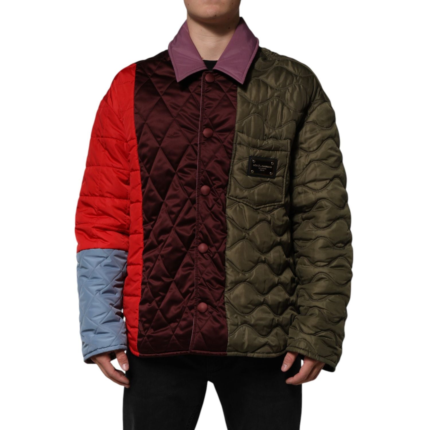 Dolce & Gabbana Multicolor Patchwork PolyesterQuilted Jacket