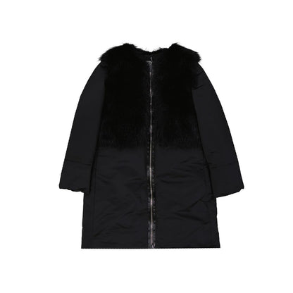 Add Black Polyester Coat