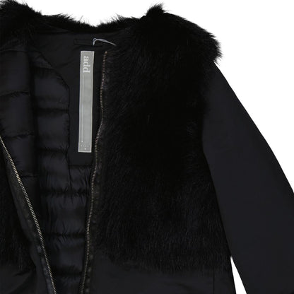 Add Black Polyester Coat