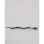 Dolce & Gabbana Black Brass Crystal Spilla Serpente Mens Brooch Pin SMY10790