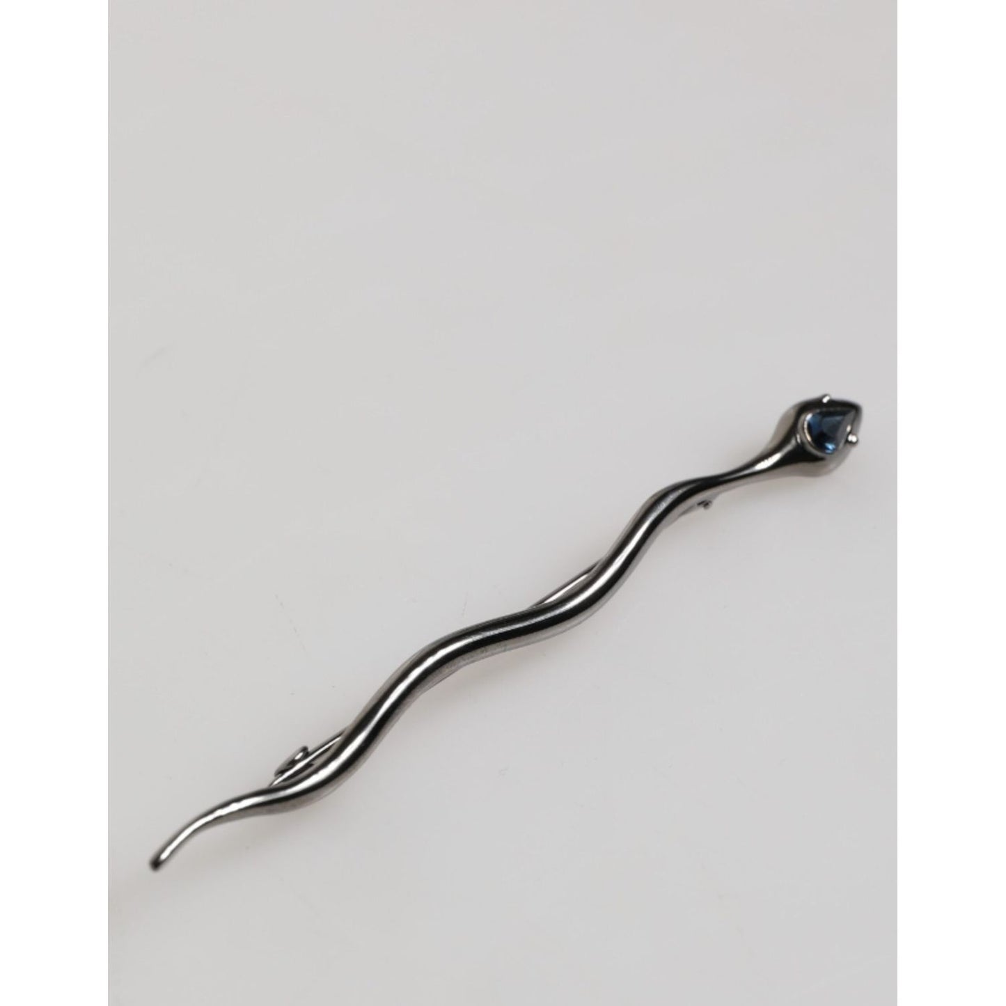 Dolce & Gabbana Black Brass Crystal Spilla Serpente Mens Brooch Pin SMY10790