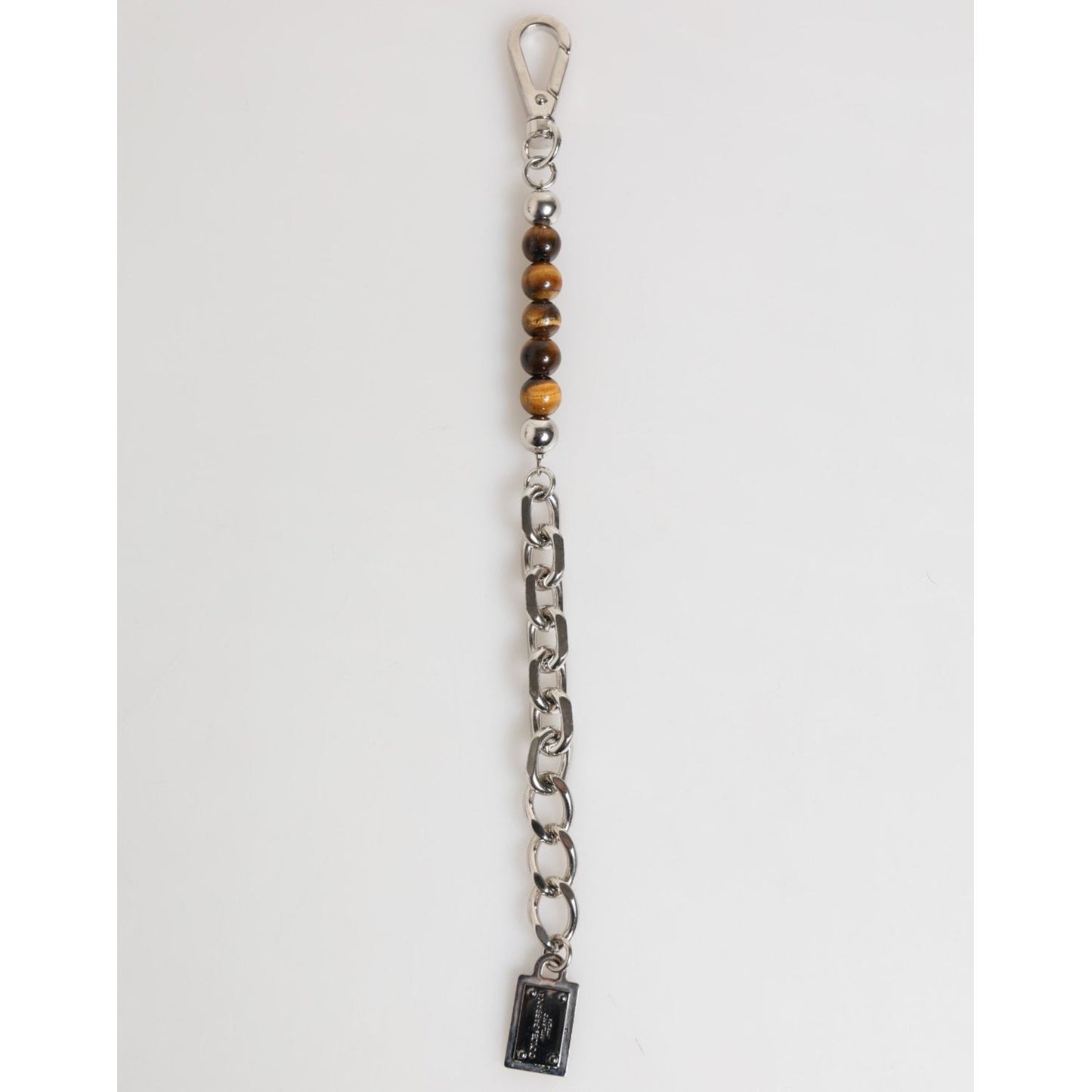 Dolce & Gabbana Silver Chain Brass Beaded Lobster Clasp Logo Men Bracelet SMY11079