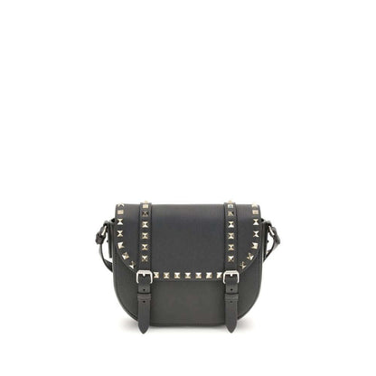 Valentino Garavani Beige Calf Leather Bos Taurus Shoulder Bag with studs, adjustable strap, and back pocket for AW25 collection.