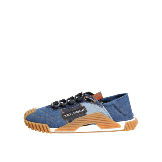 Dolce & Gabbana Blue Lace Up Low Top NS1 Sneakers Shoes