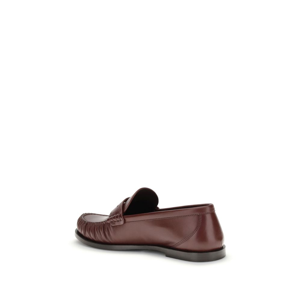 Saint Laurent Brown Calf Leather Bos Taurus Slip-On Loafers