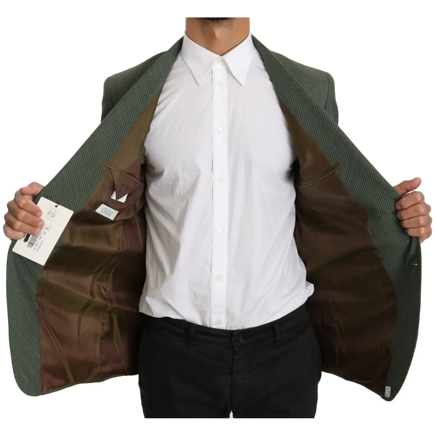 Romeo Gigli Green Linen Blazer One Piece Single Breasted Jacket KOS1616-50