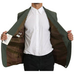 Romeo Gigli Green Linen Blazer One Piece Single Breasted Jacket KOS1616-50