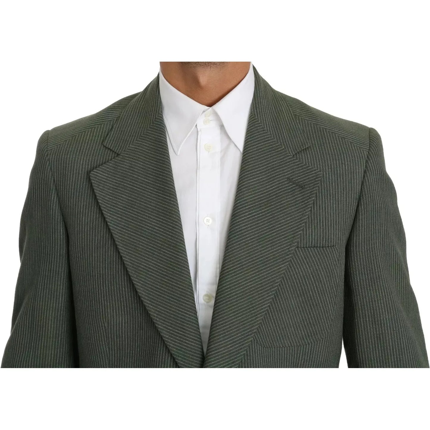 Romeo Gigli Green Linen Blazer One Piece Single Breasted Jacket KOS1616-50