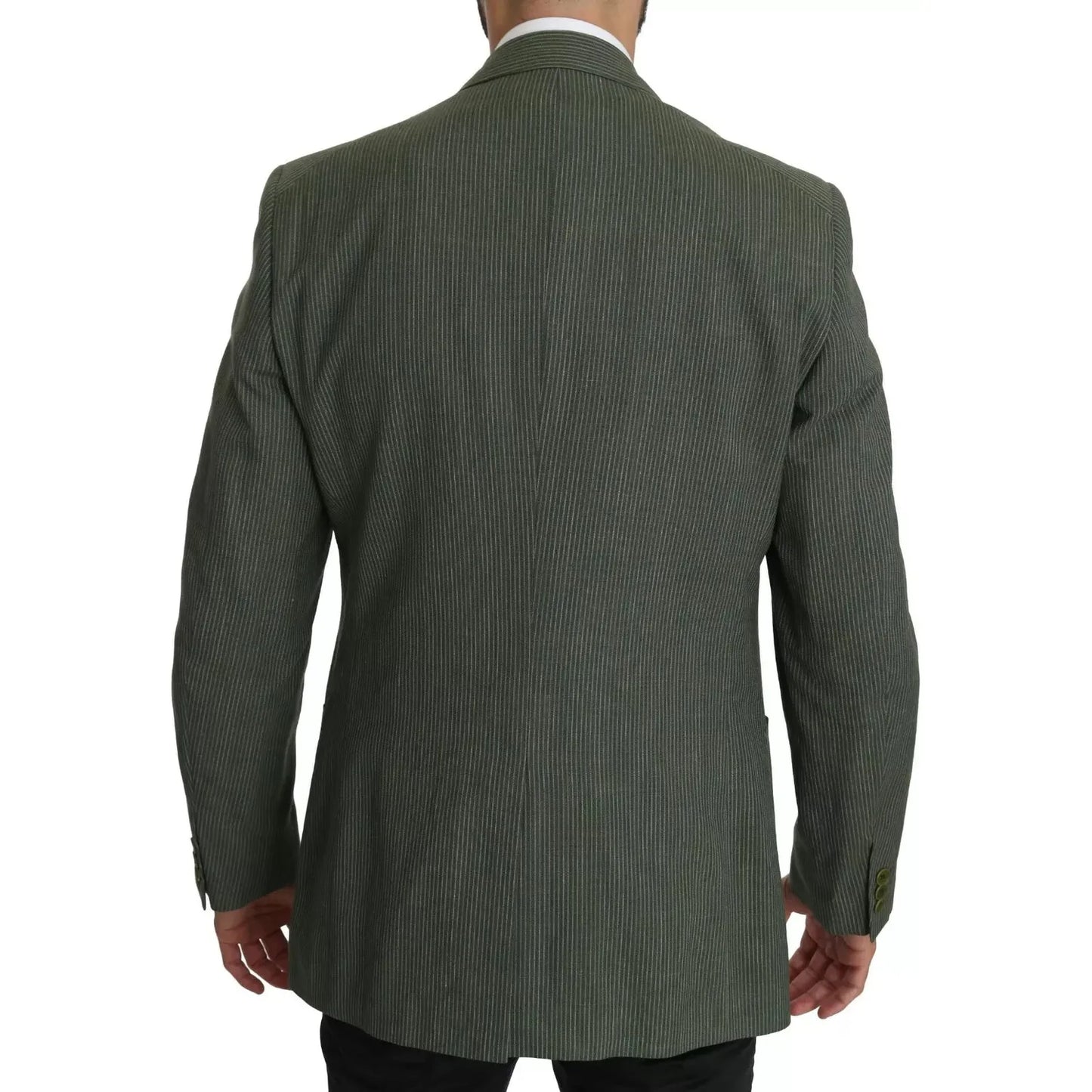 Romeo Gigli Green Linen Blazer One Piece Single Breasted Jacket KOS1616-50