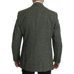 Romeo Gigli Green Linen Blazer One Piece Single Breasted Jacket KOS1616-50