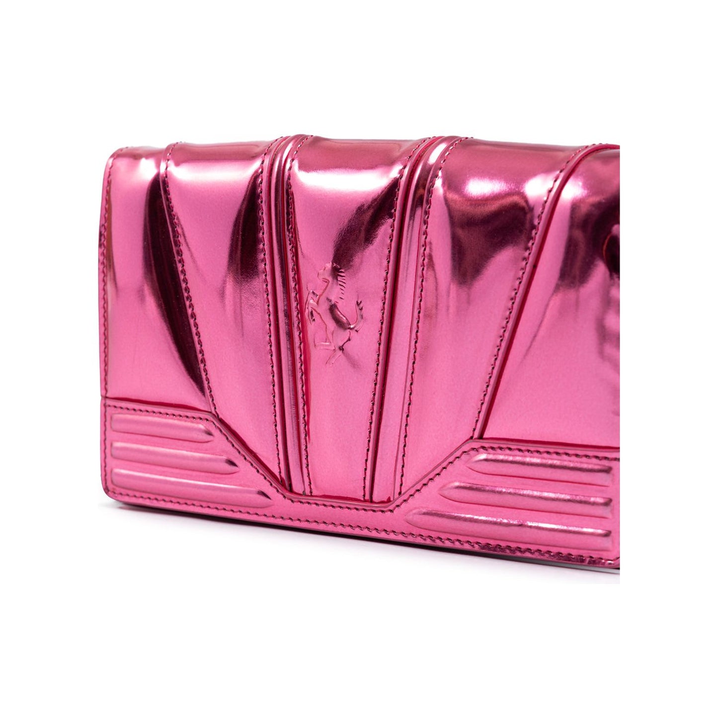 Ferrari Metal Pink GT patent leather bag with chain FE8056121179028