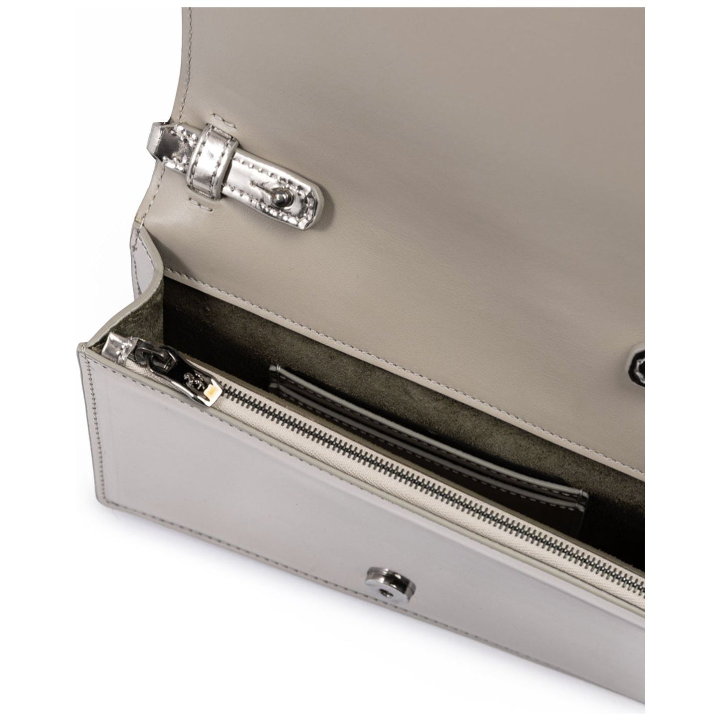 Ferrari Metal Silver GT patent leather bag with chain FE8056121179097
