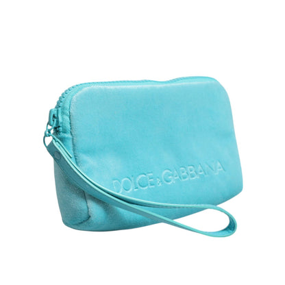 Dolce & Gabbana Light Blue Solid Logo Clutch Sunglasses Holder Pouch Bag