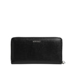 Dolce & Gabbana Black Leather #DGFAMILY Zipper Continental Mens Wallet BAG4686