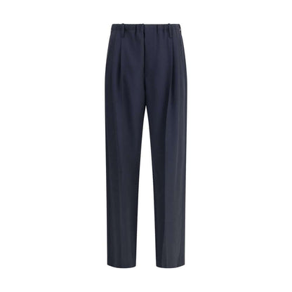 Brunello Cucinelli Gray Fleece Wool Casual Pants with straight leg and elasticated waistband for a tailored, comfortable fit.
