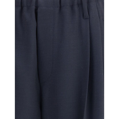 Close-up of Brunello Cucinelli Gray Fleece Wool Casual Pants, showcasing the elegant texture and tailored design.