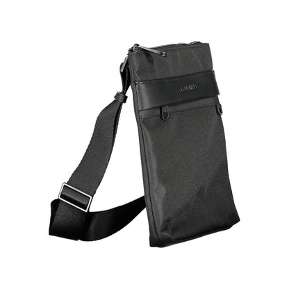 Calvin Klein Black Polyester Shoulder Bag with adjustable strap, external and internal pockets, contrasting details, and zip closure.