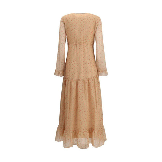 Kristina Ti Silk long Dress with rouches KR-KAL0095TI0301RS9-IT42 | L
