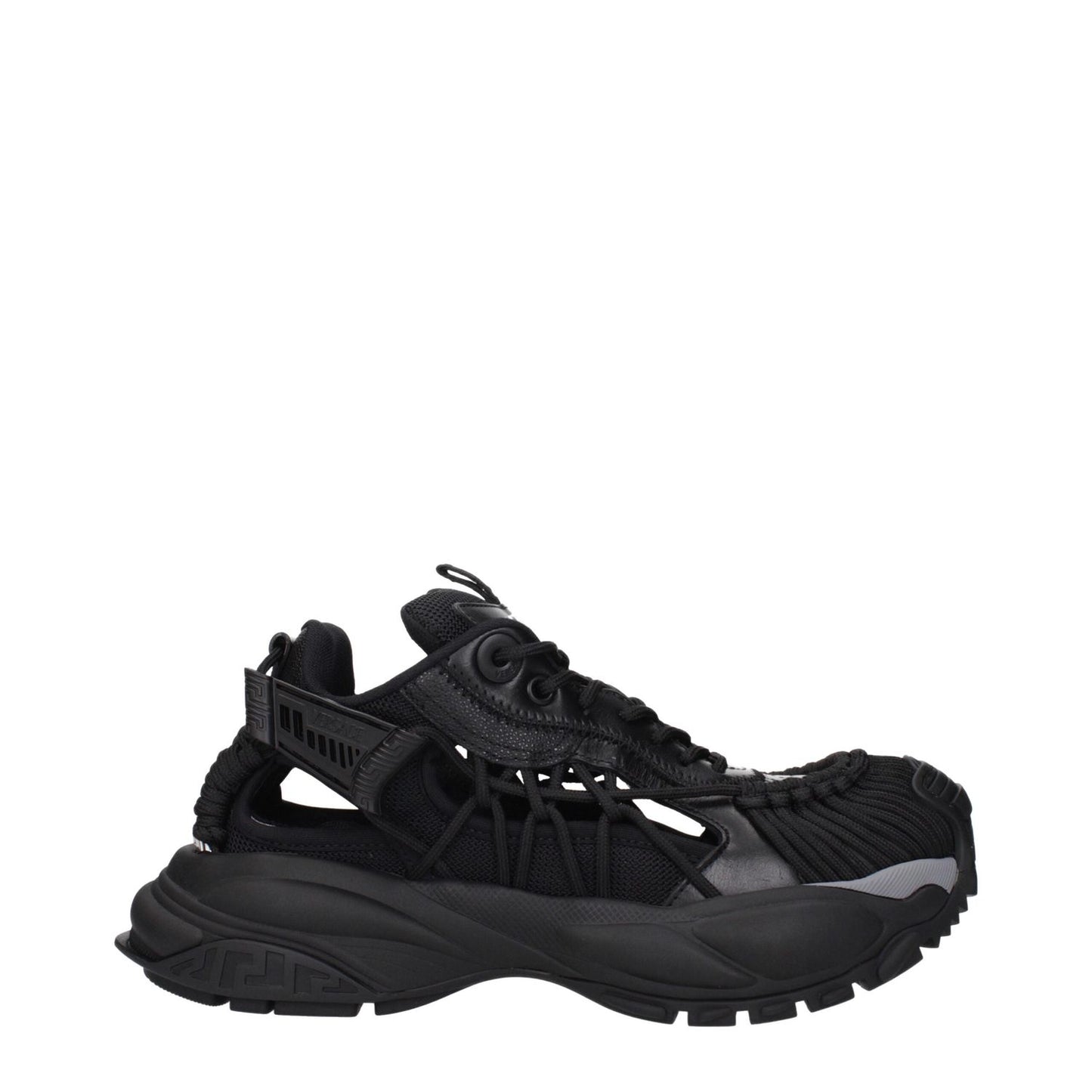 Versace Black Leather Athletic Sneakers VE-15247752397065-EU35/US5