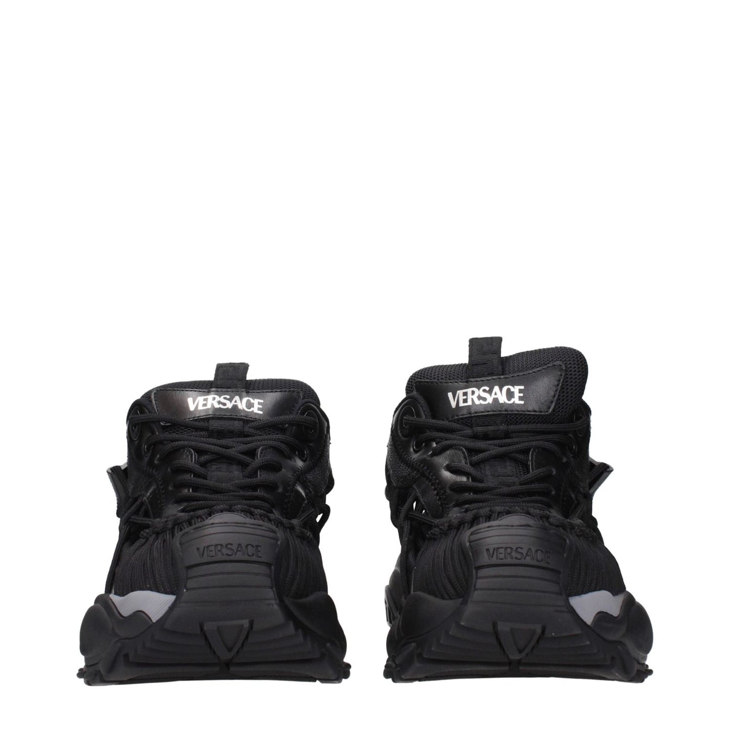 Versace Black Leather Athletic Sneakers VE-15247752397065-EU35/US5