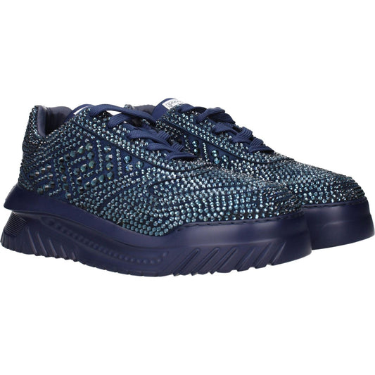 Versace Blue Fabric Chunky Sneakers