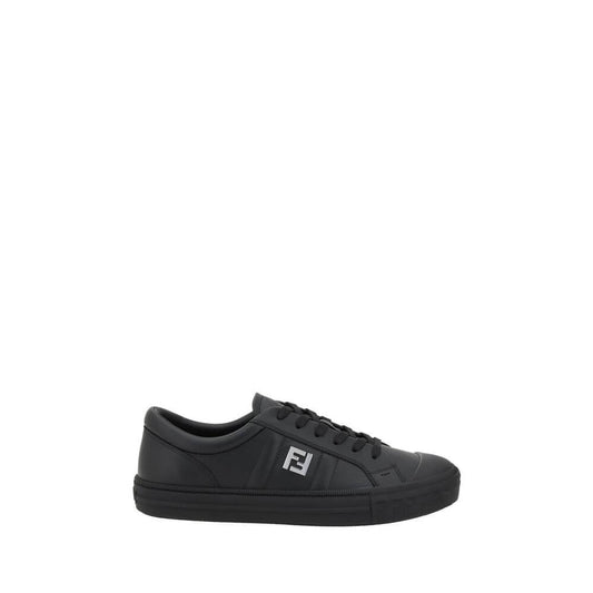 Fendi Black Calf Leather Bos Taurus Athletic Sneakers