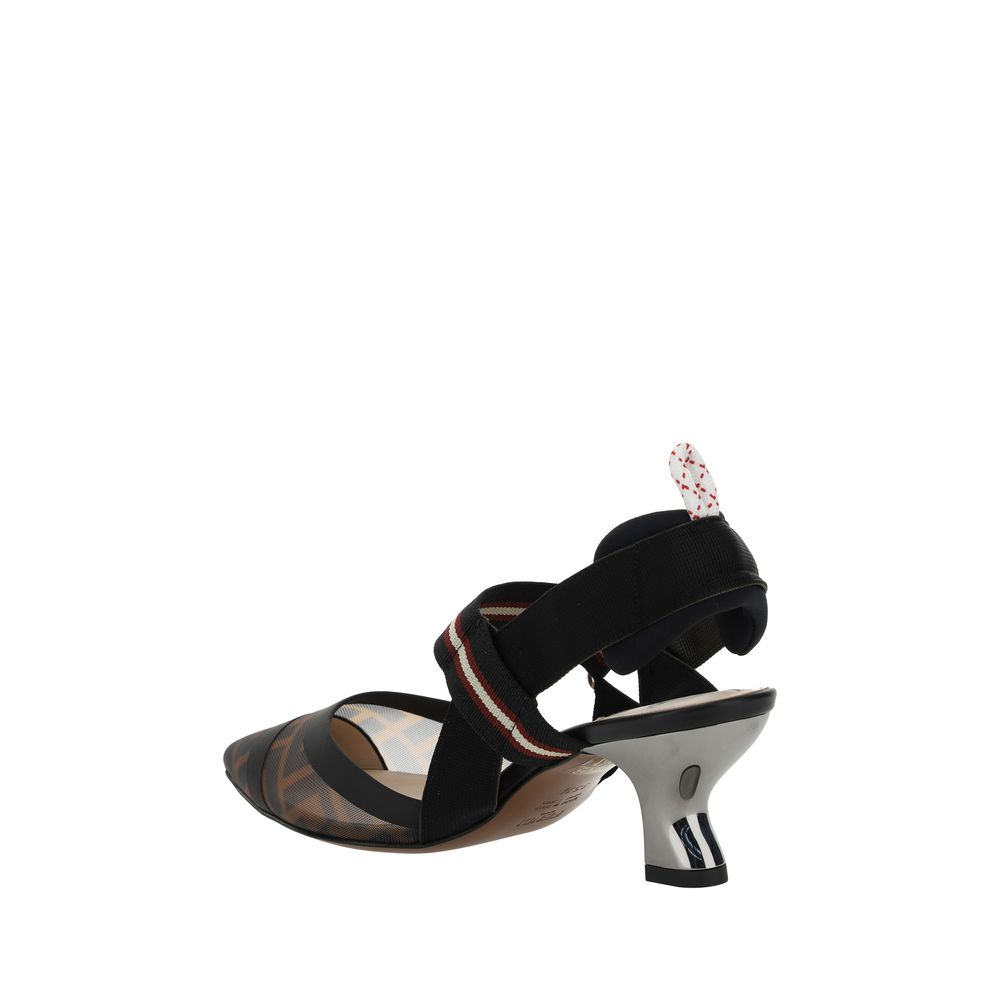 Fendi Multicolor Polyamide Mid Heel Pumps