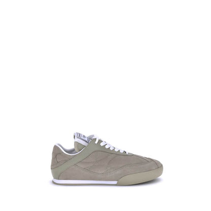Chloé Beige Calf Leather Bos Taurus Low Top Sneakers with suede details and lace-up closure.