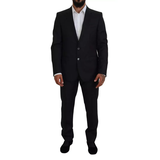 Dolce & Gabbana Melange Grey Wool 2 Piece MARTINI Suit