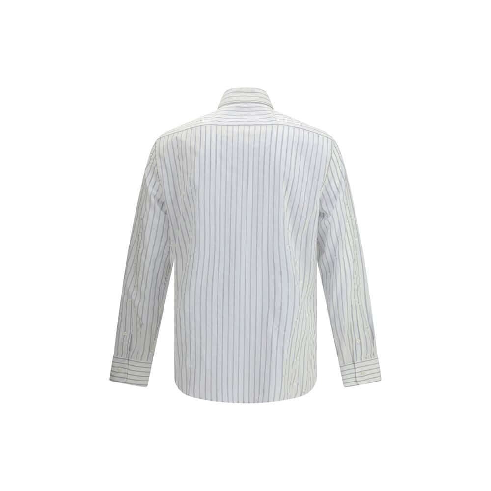 Brunello Cucinelli White Cotton Pattern Shirt