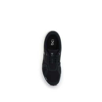 Top view of ON Black Recycled Polyester Athletic Sneakers with Speedboard® for enhanced performance and comfort.