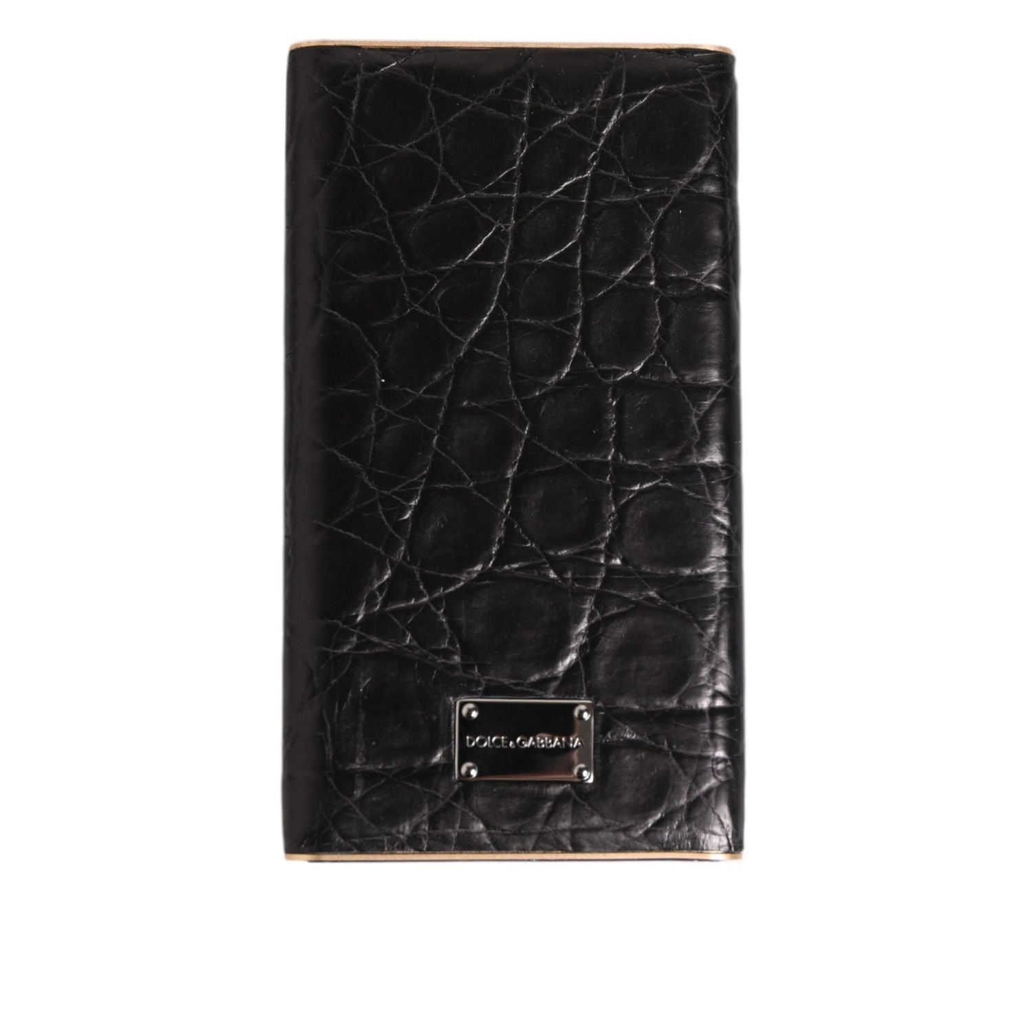 Dolce & Gabbana Black Leather Embossed Skin 3000mAh Power Bank Charger USB