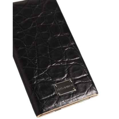 Dolce & Gabbana Black Leather Embossed Exotic 3000mAh  Power Bank Charger USB