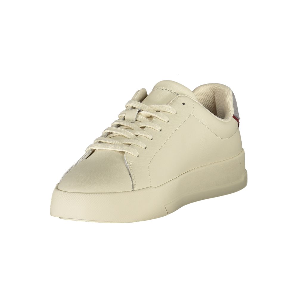 Tommy Hilfiger Beige Leather Men Sneaker