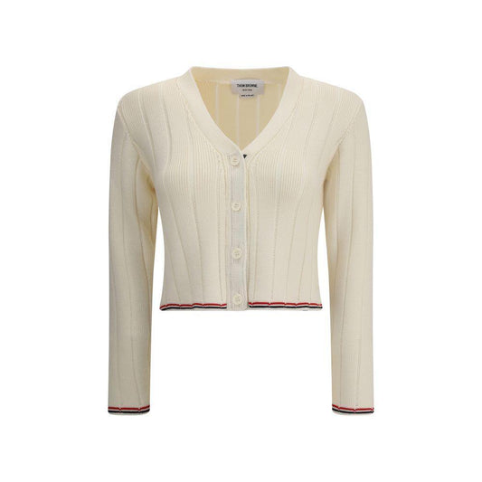 Thom Browne Ladder Full Needle Rib Stitch V Neck Car TH-FKC663AY1024100-IT40 | M