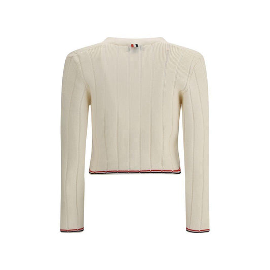 Thom Browne Ladder Full Needle Rib Stitch V Neck Car TH-FKC663AY1024100-IT40 | M