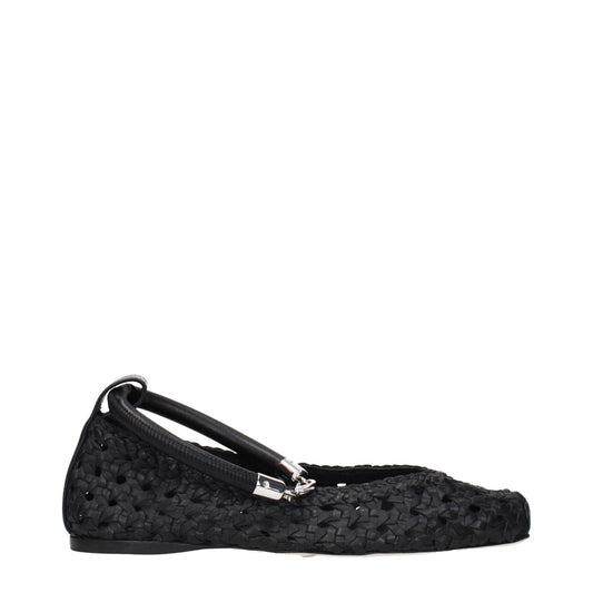 Max Mara Black Leather Ballet Flats MA-15256371921161-EU35/US5