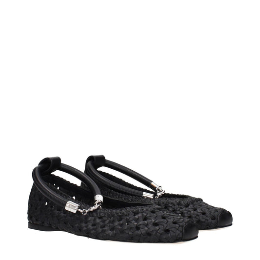 Max Mara Black Leather Ballet Flats MA-15256371921161-EU35/US5
