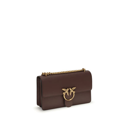 PINKO Brown Calf Leather Bos Taurus Shoulder Bag